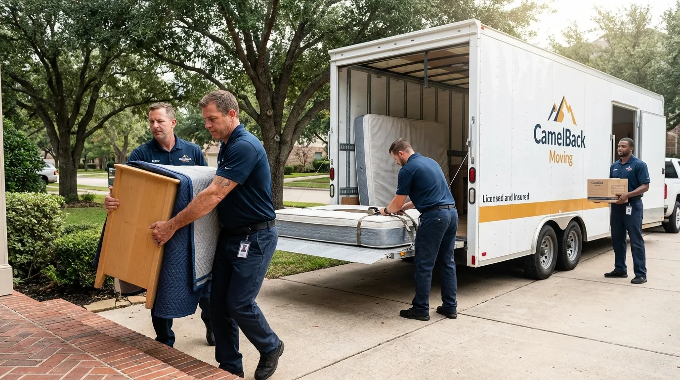 Crew loading residential truck for cross-state move from Alpharetta, GA
